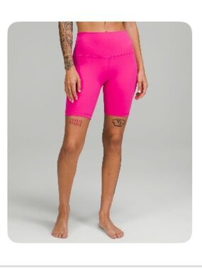 lululemon Align High-Rise 8" Bike Shorts in Sonic Pink